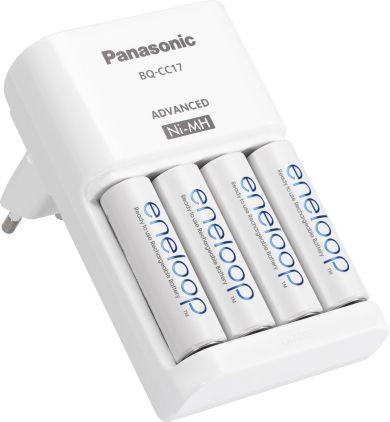 Panasonic BQ CC17 laddare med 4st AA-batterier