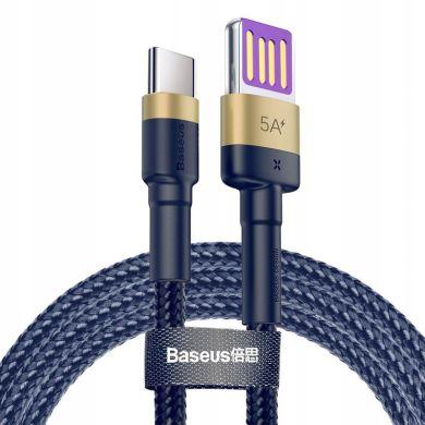 Laddkabel USB till USB-C, mörkblå/guld