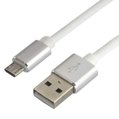 Laddkabel micro-USB, 2.4A, 1 m. vit
