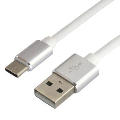 Laddkabel USB-C, 3A, 1 m. vit