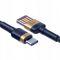 Laddkabel USB-C, 40W/5A, mörkblå + guld