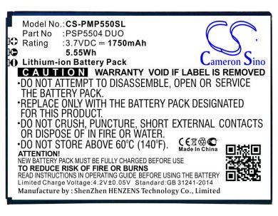 Batteri till Prestigio MultiPhone 5504 DUO, Prestigio PSP5504 DUO