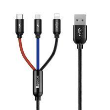 3-i-1 laddkabel (USB-C, Lightning, micro-USB)