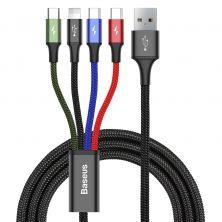 4-i-1 Multiladdkabel (2x USB-C, 1x Lightning, 1x micro-...