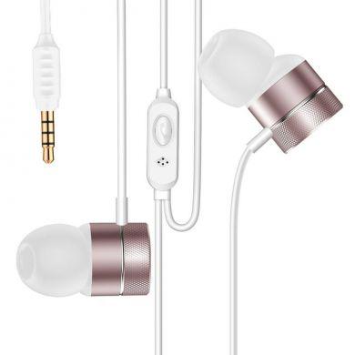 Rosa/rosé/vita hörlurar med mikrofon från Baseus