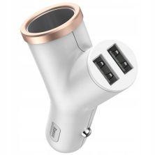 Baseus Billaddare med 2st USB-uttag och cigarettändare,...